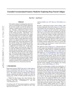 Extended Unconstrained Features Model for Exploring Deep Neural Collapse