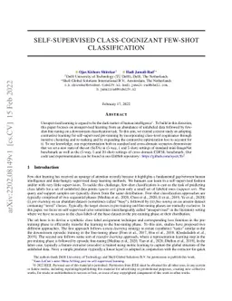 Self-Supervised Class-Cognizant Few-Shot Classification