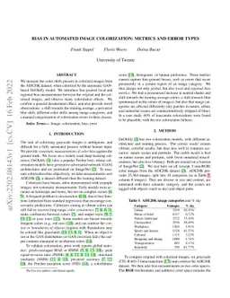 Bias in Automated Image Colorization: Metrics and Error Types