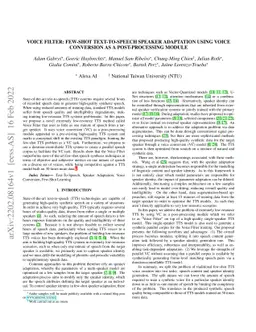 Voice Filter: Few-shot text-to-speech speaker adaptation using voice
  conversion as a post-processing module