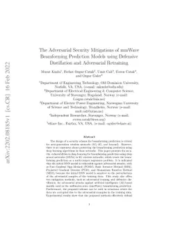 The Adversarial Security Mitigations of mmWave Beamforming Prediction
  Models using Defensive Distillation and Adversarial Retraining