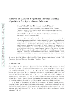 Analysis of Random Sequential Message Passing Algorithms for Approximate
  Inference