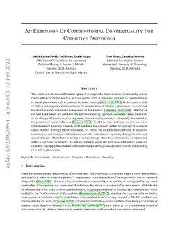 An Extension Of Combinatorial Contextuality For Cognitive Protocols
