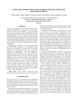 A multi-reconstruction study of breast density estimation using Deep
  Learning