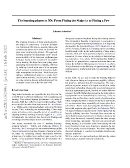 The learning phases in NN: From Fitting the Majority to Fitting a Few
