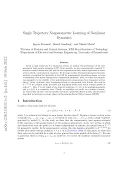Single Trajectory Nonparametric Learning of Nonlinear Dynamics