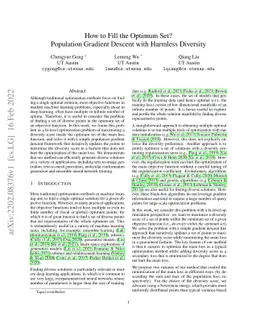 How to Fill the Optimum Set? Population Gradient Descent with Harmless
  Diversity