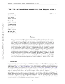 CAREER: A Foundation Model for Labor Sequence Data