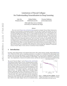 Limitations of Neural Collapse for Understanding Generalization in Deep
  Learning