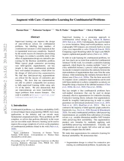Augment with Care: Contrastive Learning for Combinatorial Problems