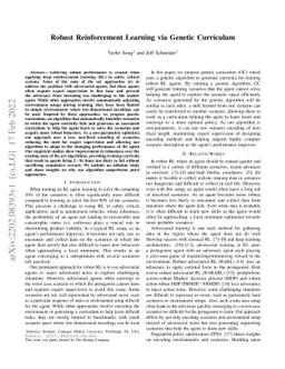 Robust Reinforcement Learning via Genetic Curriculum