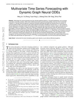 Multivariate Time Series Forecasting with Dynamic Graph Neural ODEs