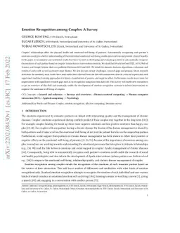 Emotion Recognition among Couples: A Survey