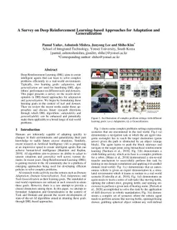 A Survey on Deep Reinforcement Learning-based Approaches for Adaptation
  and Generalization