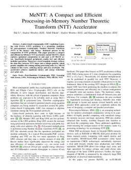 MeNTT: A Compact and Efficient Processing-in-Memory Number Theoretic
  Transform (NTT) Accelerator