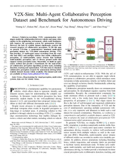 V2X-Sim: Multi-Agent Collaborative Perception Dataset and Benchmark for
  Autonomous Driving
