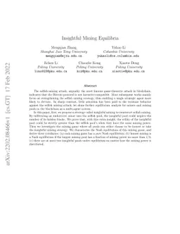 Insightful Mining Equilibria