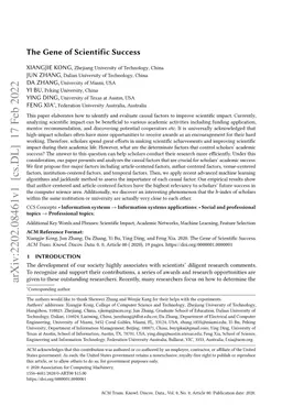 The Gene of Scientific Success