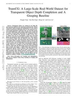 TransCG: A Large-Scale Real-World Dataset for Transparent Object Depth
  Completion and a Grasping Baseline