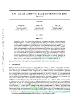 SAITS: Self-Attention-based Imputation for Time Series
