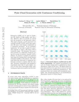 Point Cloud Generation with Continuous Conditioning