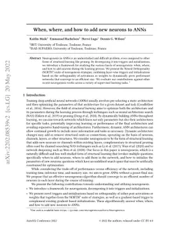 When, where, and how to add new neurons to ANNs