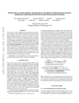 Mitigating Closed-model Adversarial Examples with Bayesian Neural
  Modeling for Enhanced End-to-End Speech Recognition