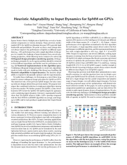 Heuristic Adaptability to Input Dynamics for SpMM on GPUs