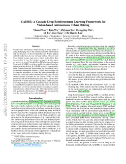 CADRE: A Cascade Deep Reinforcement Learning Framework for Vision-based
  Autonomous Urban Driving