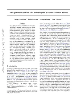 An Equivalence Between Data Poisoning and Byzantine Gradient Attacks