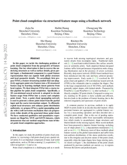Point cloud completion via structured feature maps using a feedback
  network