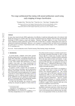 Two-stage architectural fine-tuning with neural architecture search
  using early-stopping in image classification