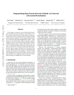 Fingerprinting Deep Neural Networks Globally via Universal Adversarial
  Perturbations