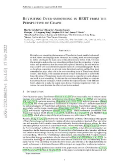 Revisiting Over-smoothing in BERT from the Perspective of Graph