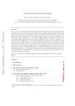 Generalized Inverse Based Decoding