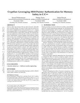 CryptSan: Leveraging ARM Pointer Authentication for Memory Safety in
  C/C++