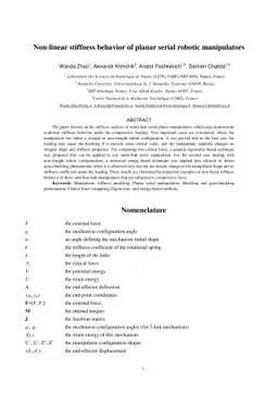 Non-linear stiffness behavior of planar serial robotic manipulators
