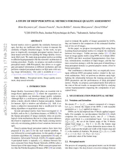 A study of deep perceptual metrics for image quality assessment