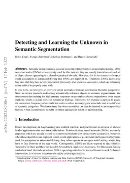 Detecting and Learning the Unknown in Semantic Segmentation