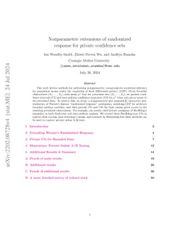Nonparametric extensions of randomized response for private confidence
  sets