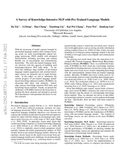 A Survey of Knowledge-Intensive NLP with Pre-Trained Language Models