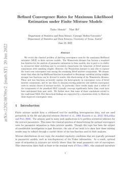 Refined Convergence Rates for Maximum Likelihood Estimation under Finite
  Mixture Models
