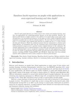 Hamilton-Jacobi equations on graphs with applications to semi-supervised
  learning and data depth