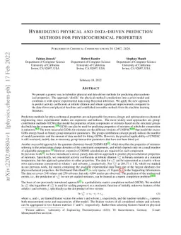 Hybridizing Physical and Data-driven Prediction Methods for
  Physicochemical Properties