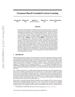 Grammar-Based Grounded Lexicon Learning