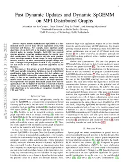 Fast Dynamic Updates and Dynamic SpGEMM on MPI-Distributed Graphs