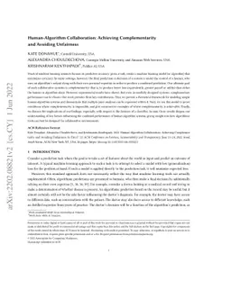 Human-Algorithm Collaboration: Achieving Complementarity and Avoiding
  Unfairness