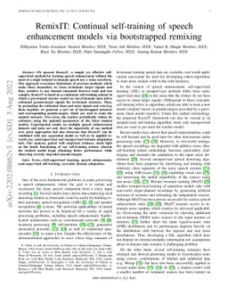 RemixIT: Continual self-training of speech enhancement models via
  bootstrapped remixing