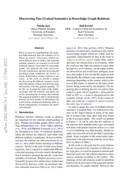 Discovering Fine-Grained Semantics in Knowledge Graph Relations