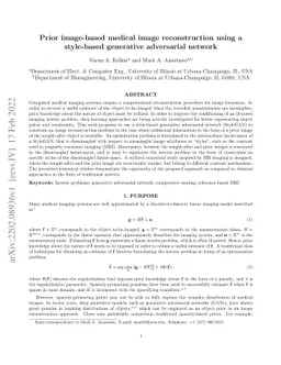 Prior image-based medical image reconstruction using a style-based
  generative adversarial network